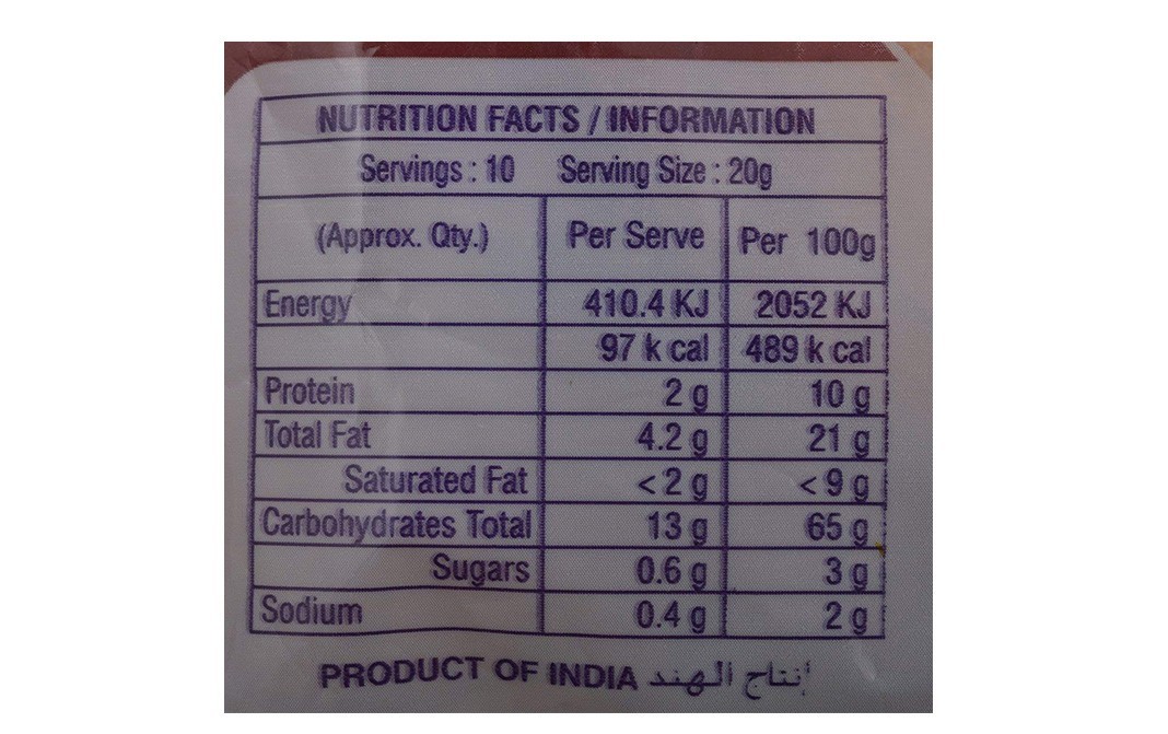 Jabsons Khakhra Roasted Wheat Crisps Ajwain   Pack  180 grams